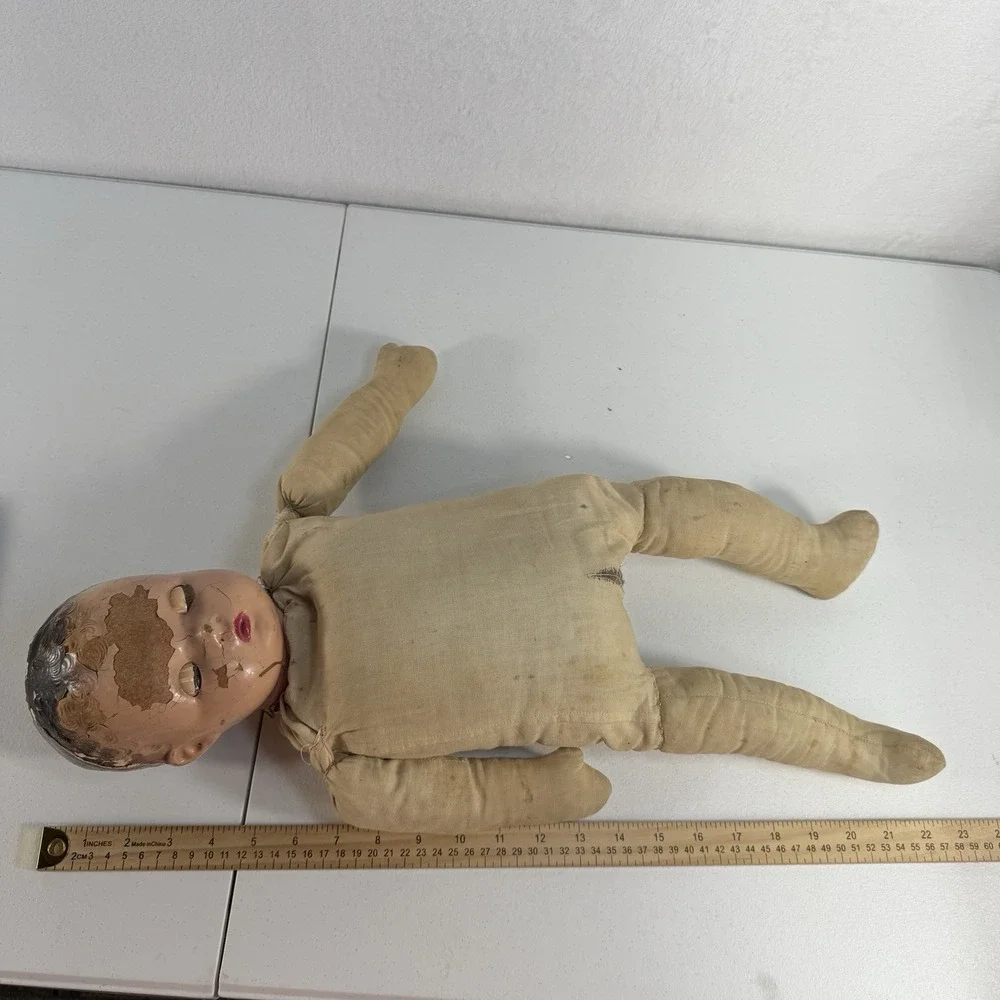 Antique 1920s Haunted Composition Baby Doll Sleepy Eyes Creepy Paranormal Vessel